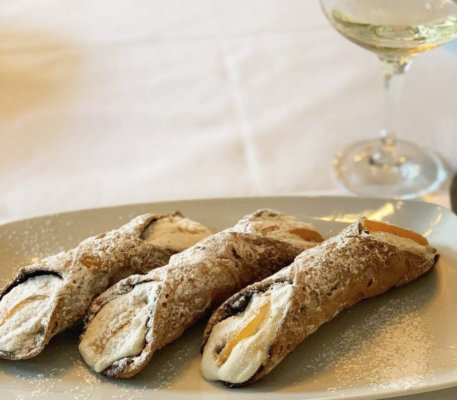 Sicilian cannoli filled with sweet ricotta