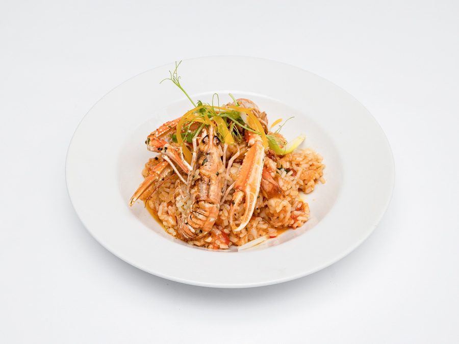 Risotto with langoustine and king prawns